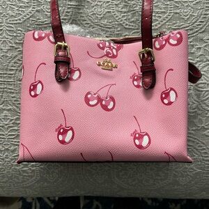 Pink Cherry Patterned Women's Bag